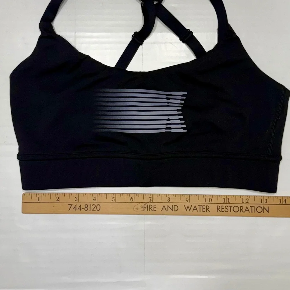 Savage X Fenty Womens Black Graphic Racerback Sports Bra Size L US 12/14